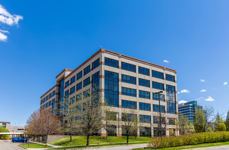 A high-rise office building