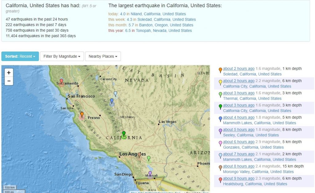 Saunders Seismic Earthquake Map