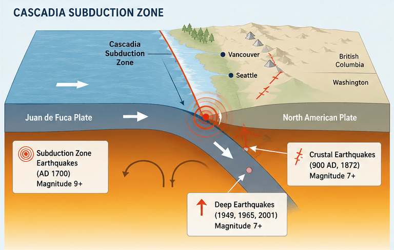 Graphic image of Cascadia Subduction Zone