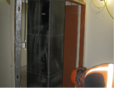FRP column wrap in an occupied corridor