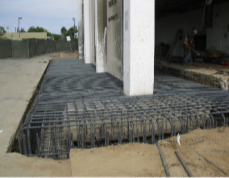 New foundation mat at existing columns