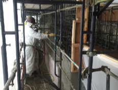 Shooting from the scaffold walkway