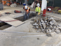 Breaking out the existing slab for footings