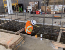 New footing cage in the existing slab