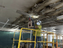 Overhead prep at the existing slab